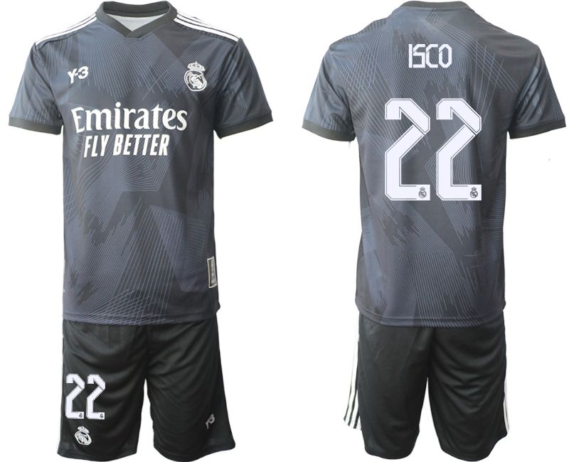 Men 2022-2023 Club Real Madrid Cuarta Camiseta Y3 de black #22 Soccer Jersey